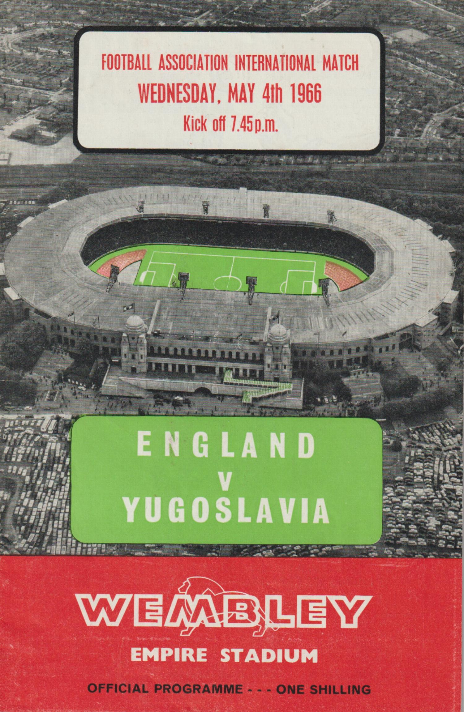 1966 - ENGLAND v YUGOSLAVIA